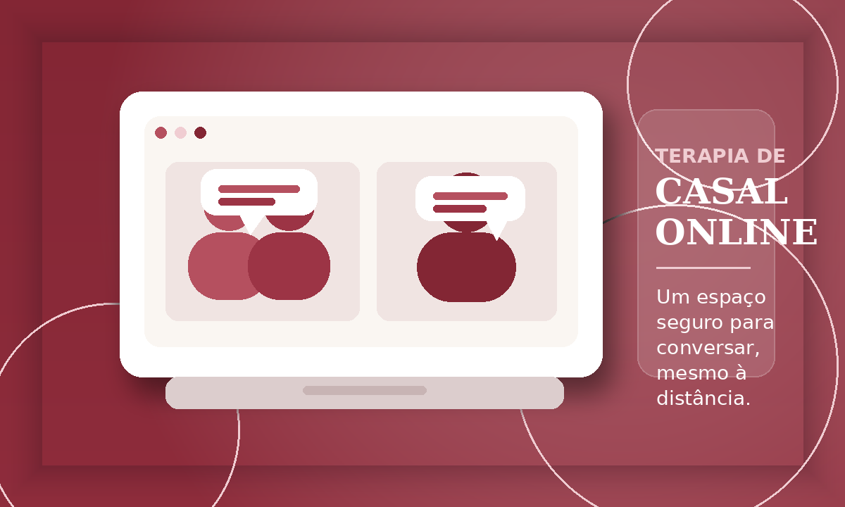 Ilustração sobre terapia de casal online por videochamada
